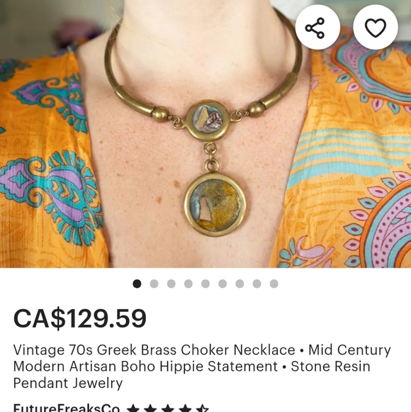 Brass Agate Resin Choker - Picture 4 of 5